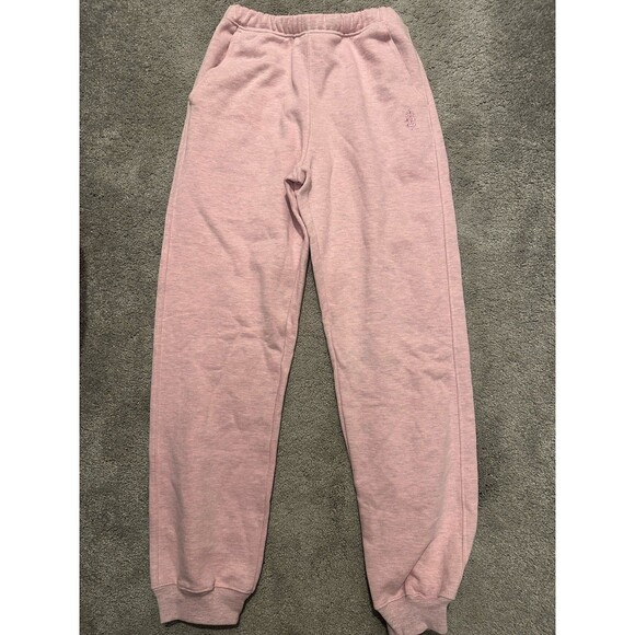 Free People For The Win Joggers Sweatpants XS High Rise Fleece Lined Candy Pink - Picture 3 of 8